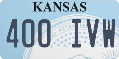 KS license plate 400IVW