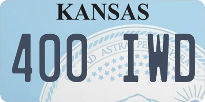 KS license plate 400IWD