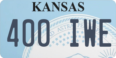 KS license plate 400IWE