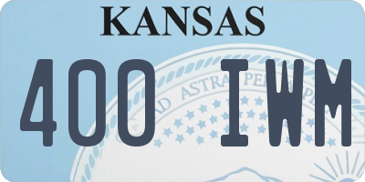 KS license plate 400IWM