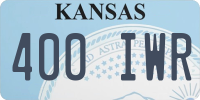 KS license plate 400IWR