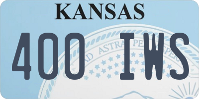 KS license plate 400IWS