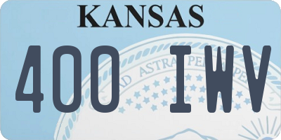 KS license plate 400IWV