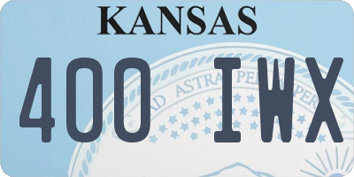 KS license plate 400IWX