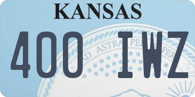 KS license plate 400IWZ