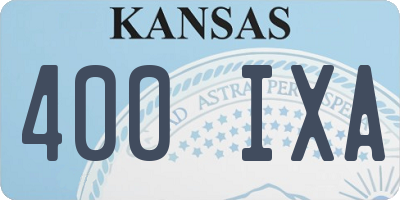 KS license plate 400IXA