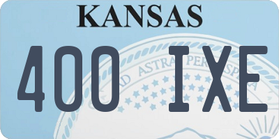 KS license plate 400IXE