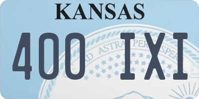 KS license plate 400IXI