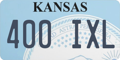 KS license plate 400IXL
