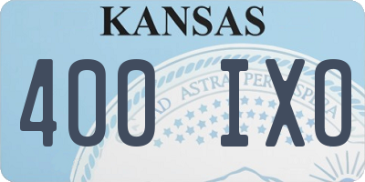 KS license plate 400IXO