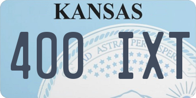 KS license plate 400IXT