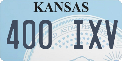 KS license plate 400IXV