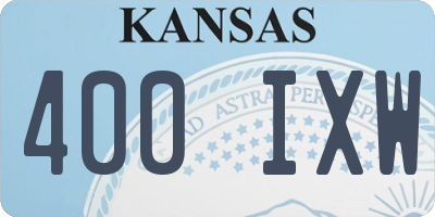 KS license plate 400IXW