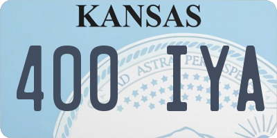 KS license plate 400IYA