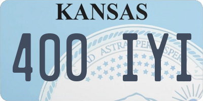 KS license plate 400IYI