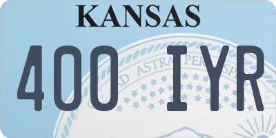 KS license plate 400IYR