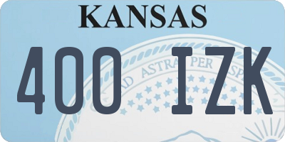 KS license plate 400IZK