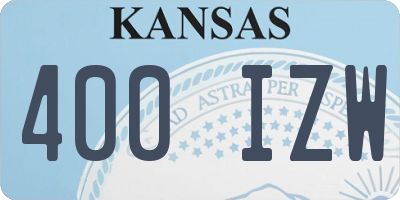 KS license plate 400IZW