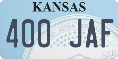 KS license plate 400JAF
