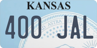 KS license plate 400JAL