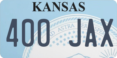KS license plate 400JAX