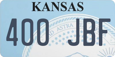 KS license plate 400JBF