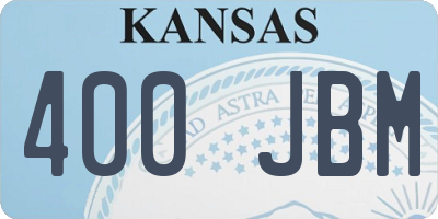 KS license plate 400JBM