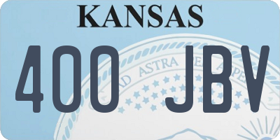 KS license plate 400JBV