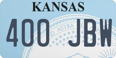 KS license plate 400JBW