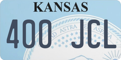 KS license plate 400JCL