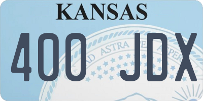 KS license plate 400JDX