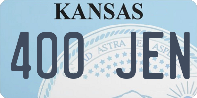 KS license plate 400JEN