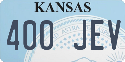 KS license plate 400JEV