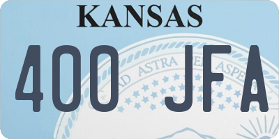KS license plate 400JFA