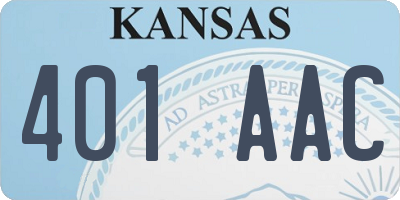 KS license plate 401AAC