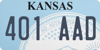 KS license plate 401AAD