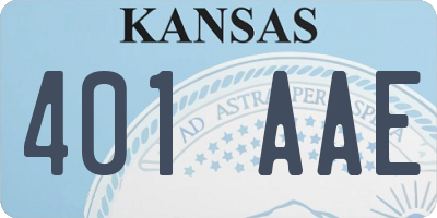 KS license plate 401AAE