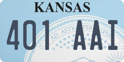 KS license plate 401AAI