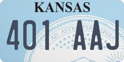 KS license plate 401AAJ