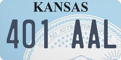 KS license plate 401AAL