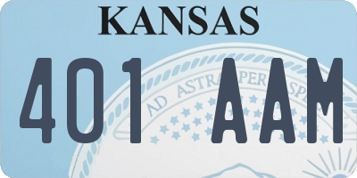KS license plate 401AAM