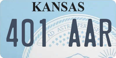 KS license plate 401AAR