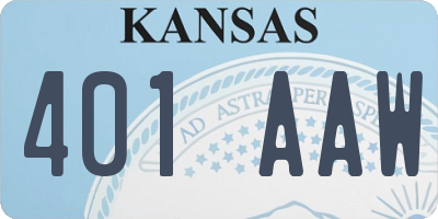 KS license plate 401AAW