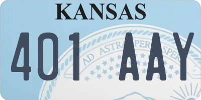 KS license plate 401AAY