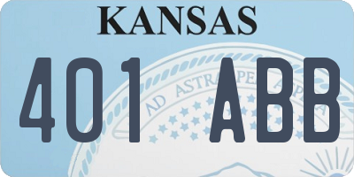 KS license plate 401ABB