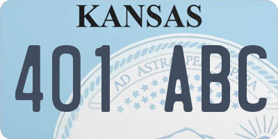 KS license plate 401ABC