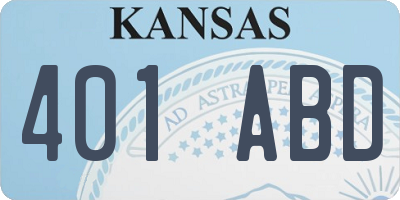 KS license plate 401ABD