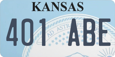 KS license plate 401ABE