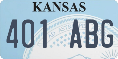 KS license plate 401ABG