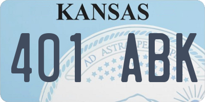 KS license plate 401ABK